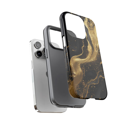 Golden Flow - Black &amp; Gold Marble Luxe Phone Case