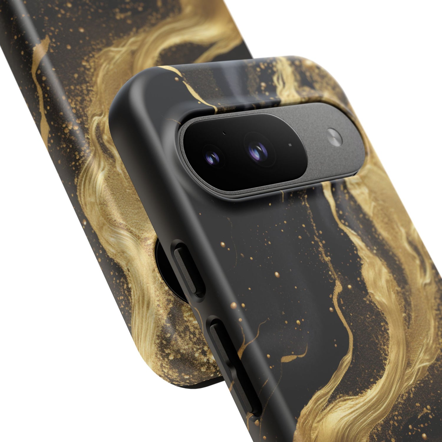 Golden Flow - Black &amp; Gold Marble Luxe Phone Case