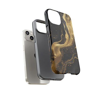 Golden Flow - Black &amp; Gold Marble Luxe Phone Case