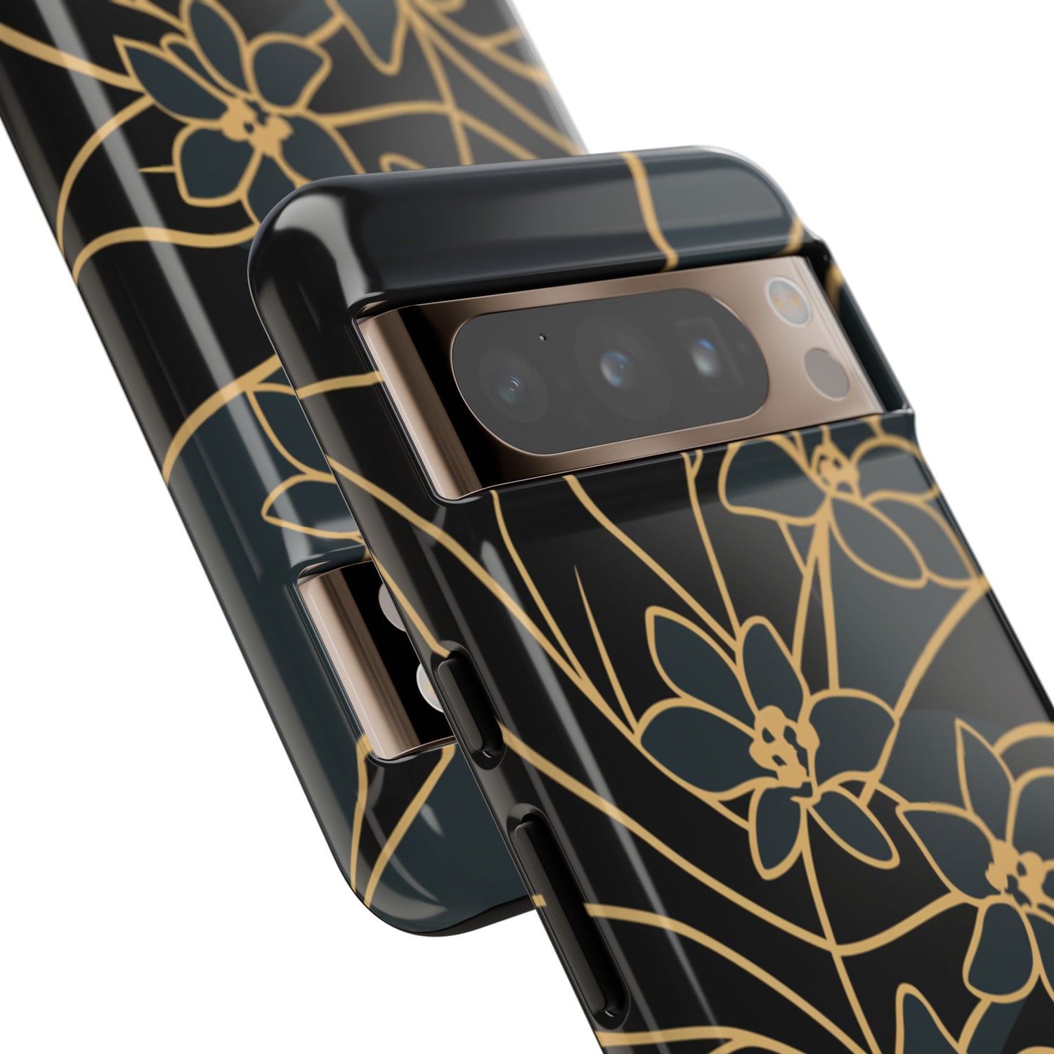 Golden Bloom - Elegant Floral Line Art Phone Case