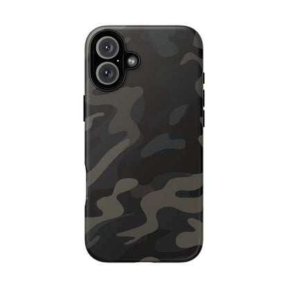 Black Camouflage Phone Case for iPhone, Samsung and Google Pixel iPhone 16 Plus Matte