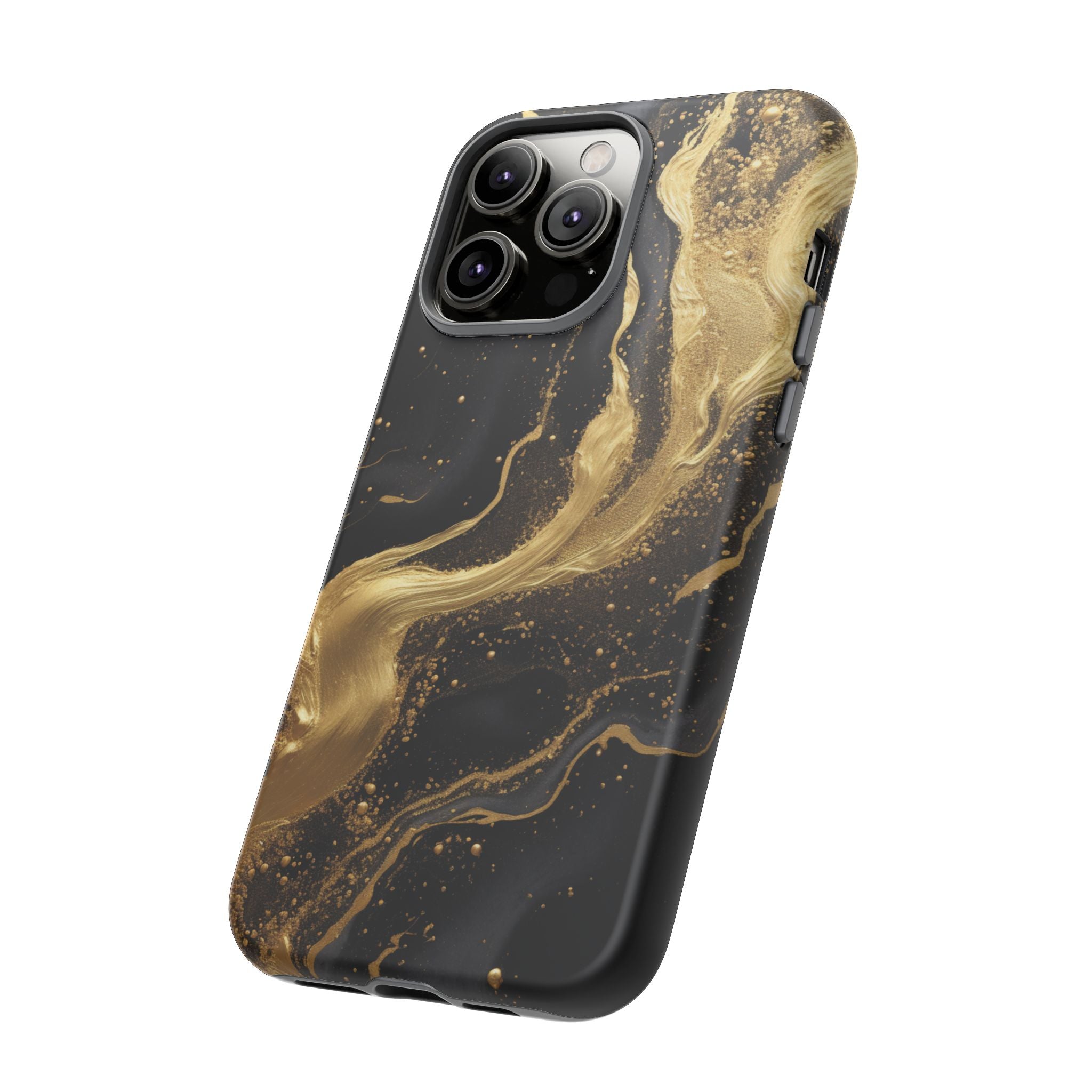 Golden Flow - Black &amp; Gold Marble Luxe Phone Case