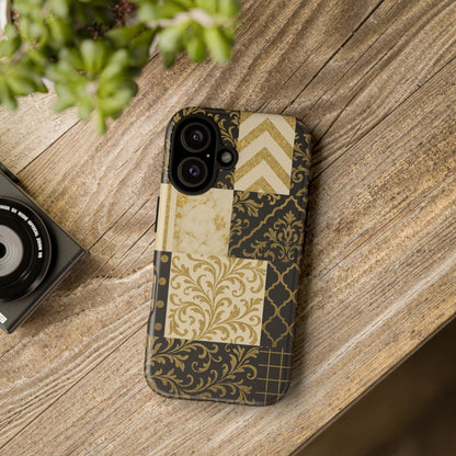 Phone Case, Luxury Black and Gold Festive Design for Christmas Gift, Holiday Decor, Tough Cases, Winter Celebration, Elegant iPhone Cover