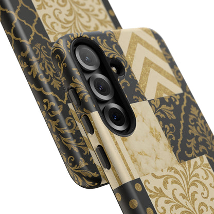 Phone Case, Luxury Black and Gold Festive Design for Christmas Gift, Holiday Decor, Tough Cases, Winter Celebration, Elegant iPhone Cover