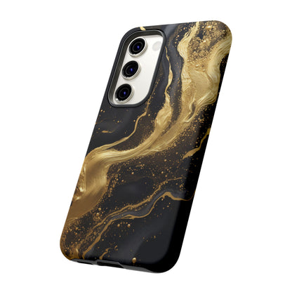 Golden Flow - Black &amp; Gold Marble Luxe Phone Case
