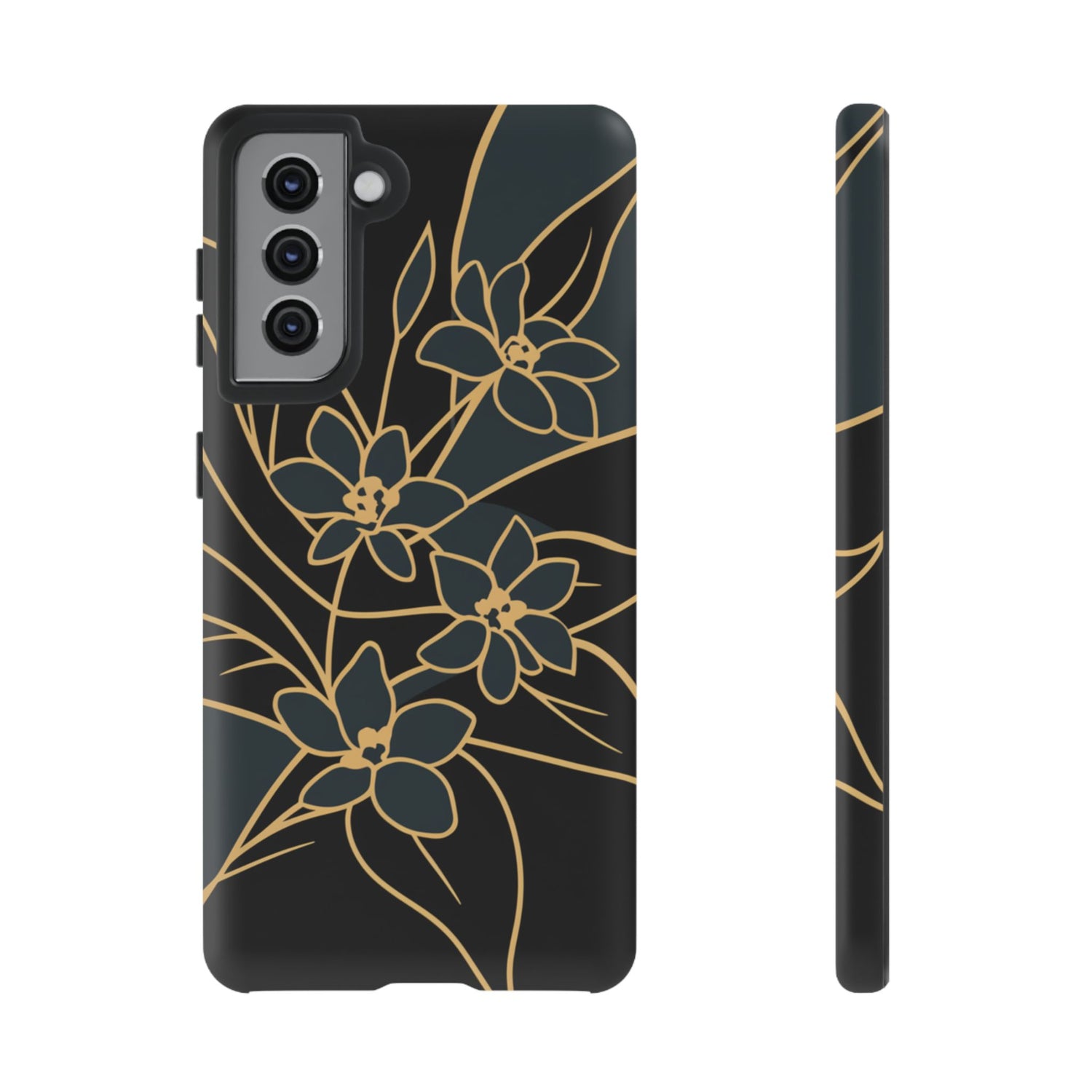 Golden Bloom - Elegant Floral Line Art Phone Case Samsung Galaxy S21 Matte