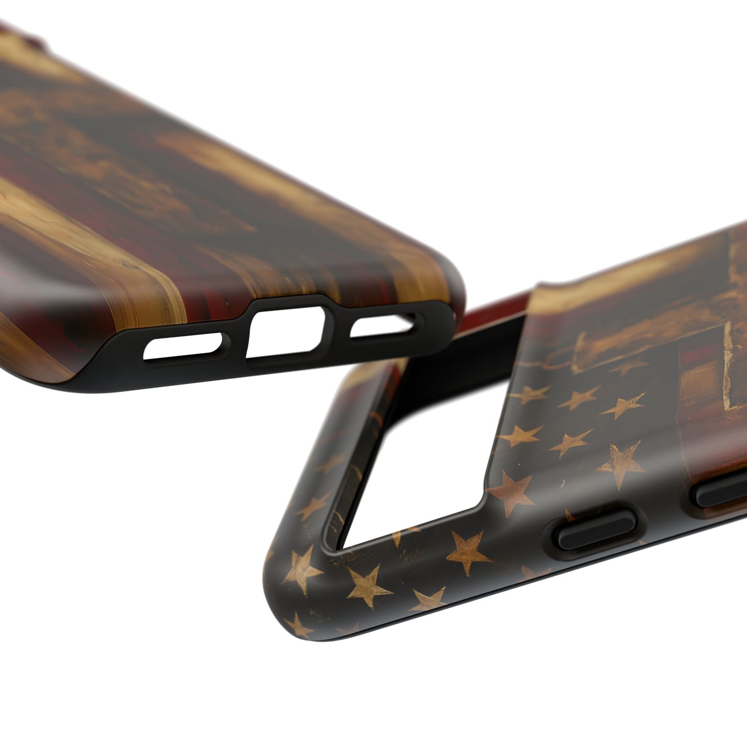 Forged in Faith Phone Case - Rustic Gold Cross &amp; American Flag | Patriotic Christian Case for iPhone, Samsung &amp; Pixel