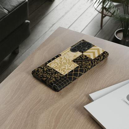 Phone Case, Luxury Black and Gold Festive Design for Christmas Gift, Holiday Decor, Tough Cases, Winter Celebration, Elegant iPhone Cover
