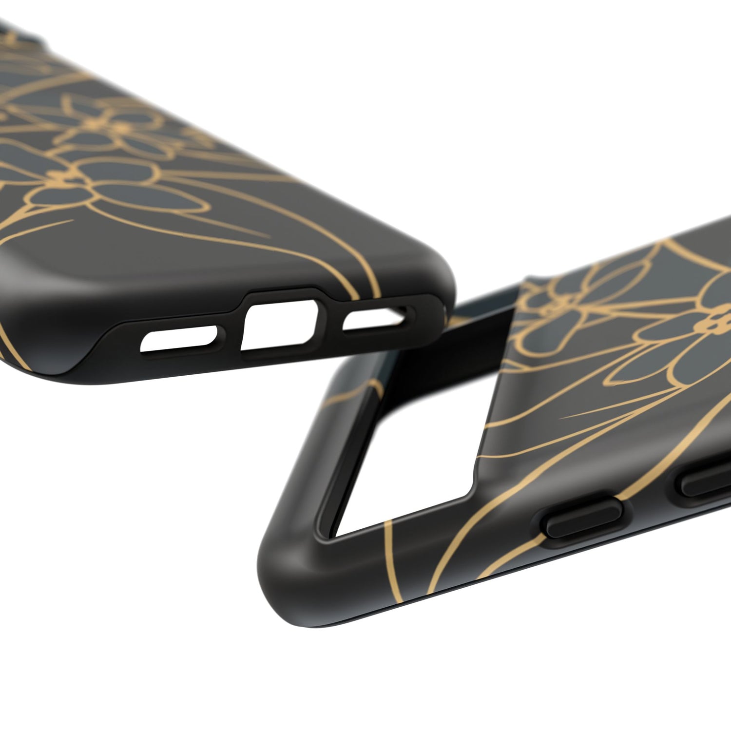 Golden Bloom - Elegant Floral Line Art Phone Case