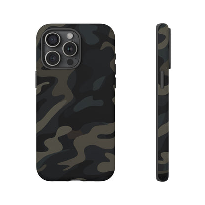 Black Camouflage Phone Case for iPhone, Samsung and Google Pixel iPhone 15 Pro Max Matte