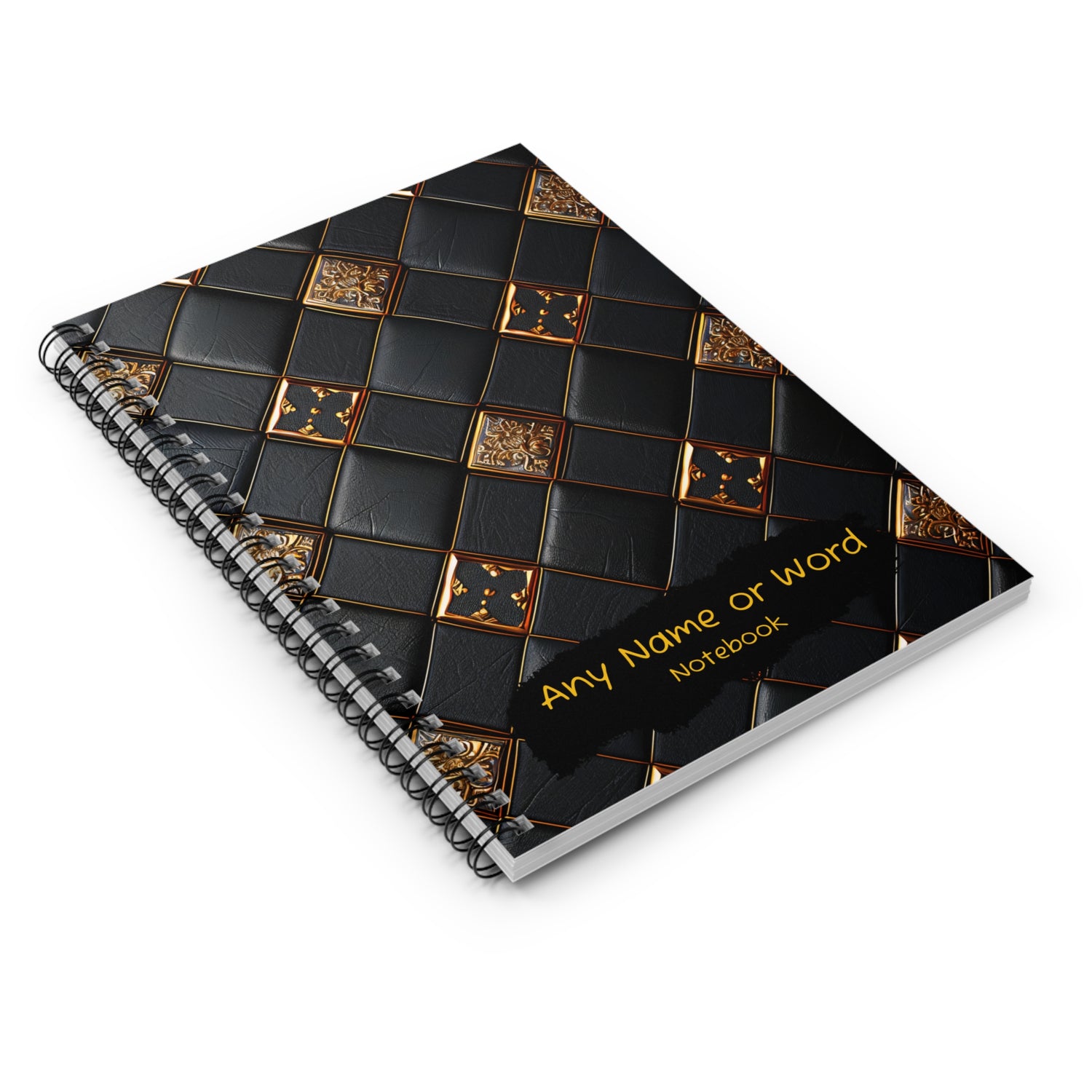 Luxury Black &amp; Gold Journal - Personalised - 6x8lined notebook