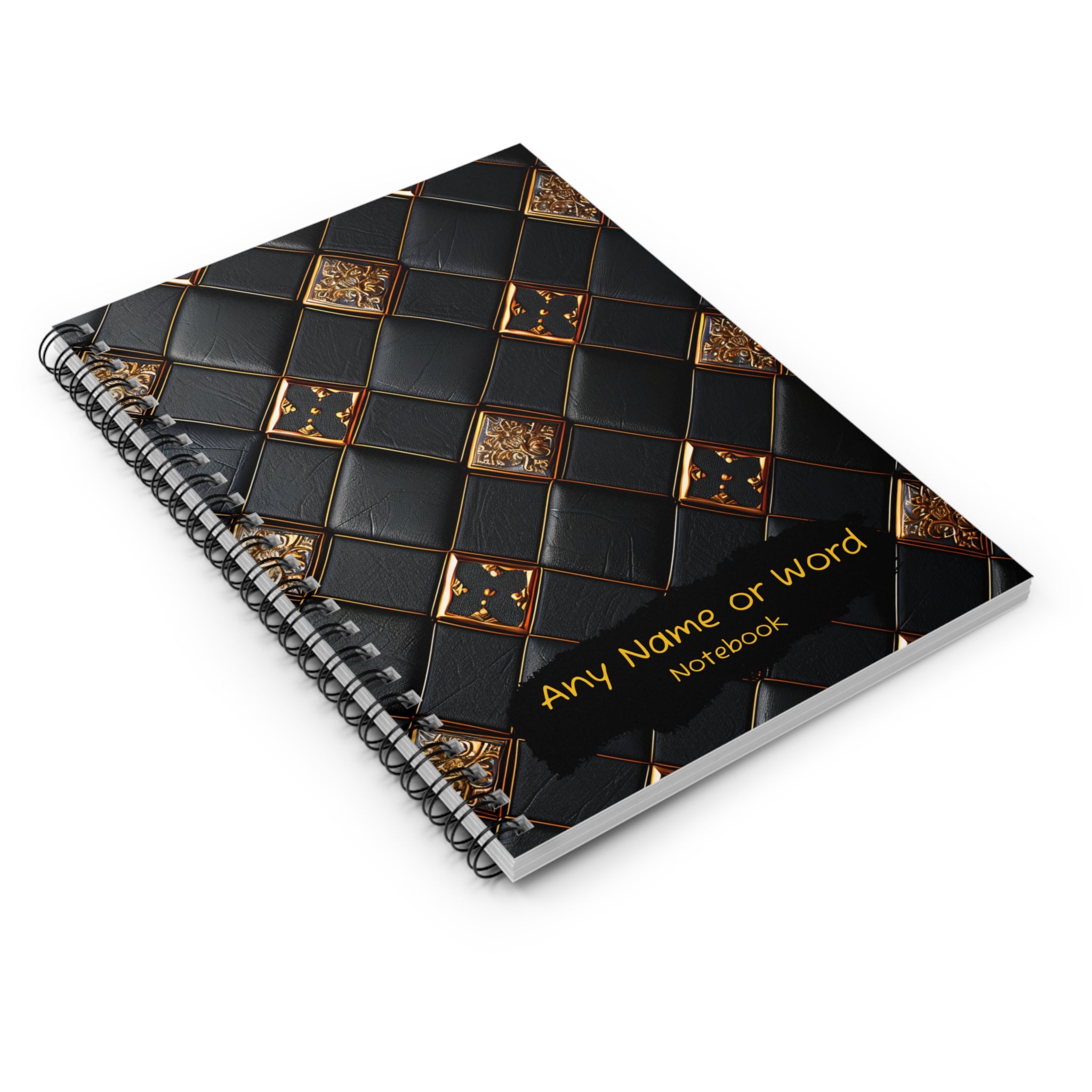 Luxury Black &amp; Gold Journal - Personalised - 6x8lined notebook