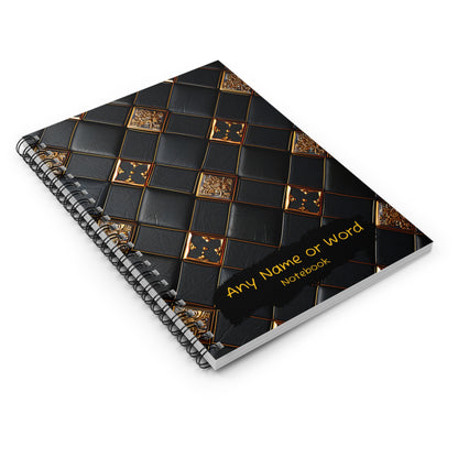 Luxury Black &amp; Gold Journal - Personalised - 6x8lined notebook