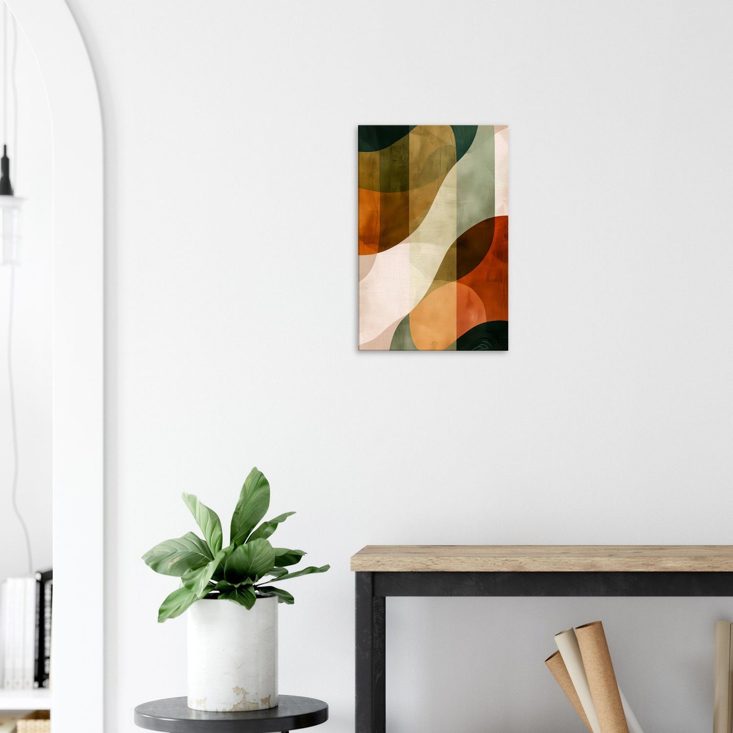 Autumn Currents – Abstract Earth Tone Flow Canvas Art