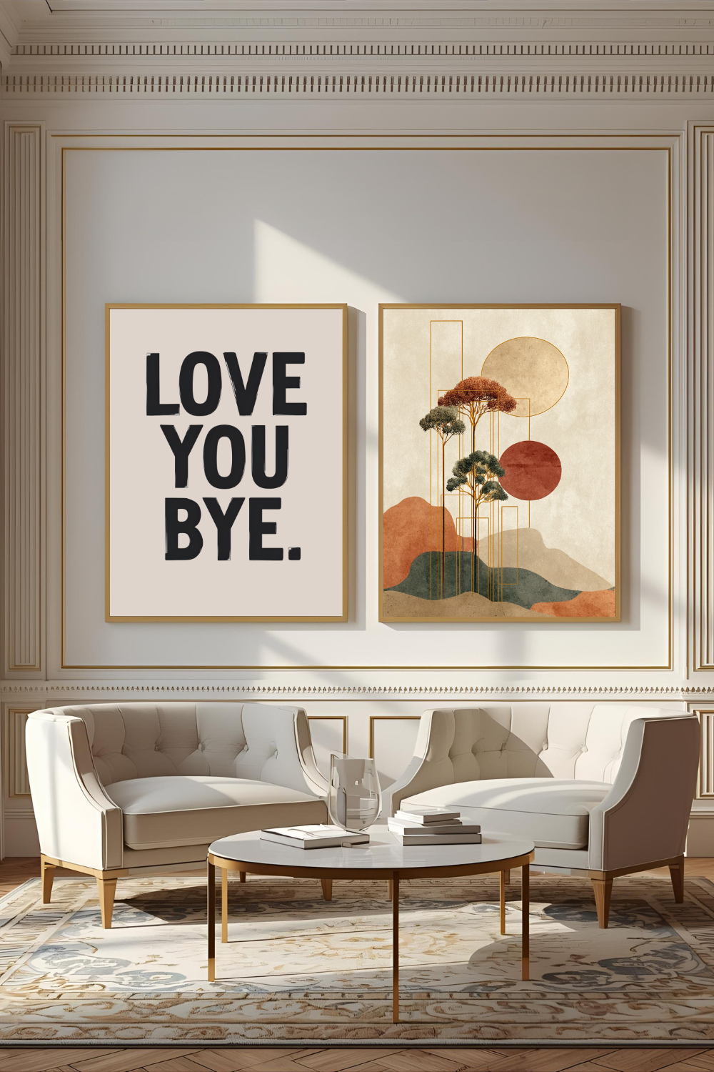 Love You Bye Typography Wall Art - Minimalist Quote Print