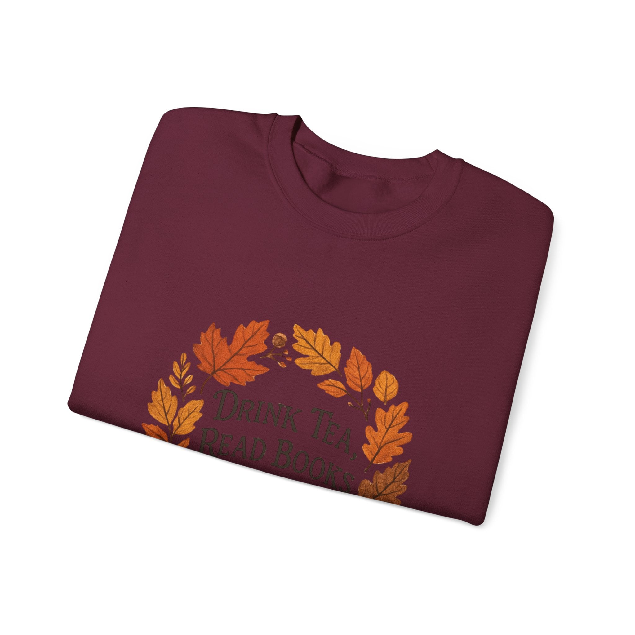 Cozy Book Lover Crewneck Sweatshirt - Fall Fashion Tea &amp; Books Apparel | Gift for Readers