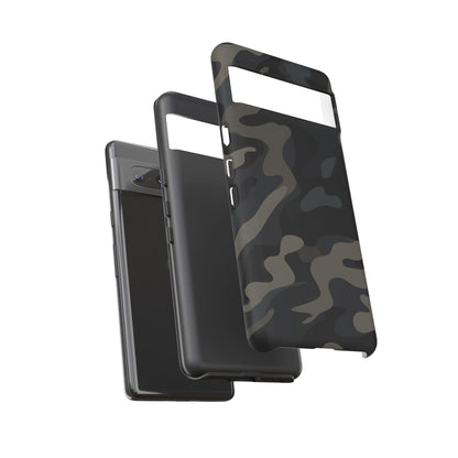 Black Camouflage Phone Case for iPhone, Samsung and Google Pixel