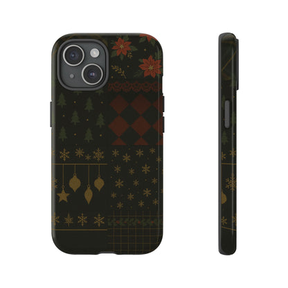 Black Luxury Phone Case for Christmas Festive Season - Tough design iPhone 15 Glossy