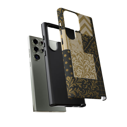 Phone Case, Luxury Black and Gold Festive Design for Christmas Gift, Holiday Decor, Tough Cases, Winter Celebration, Elegant iPhone Cover