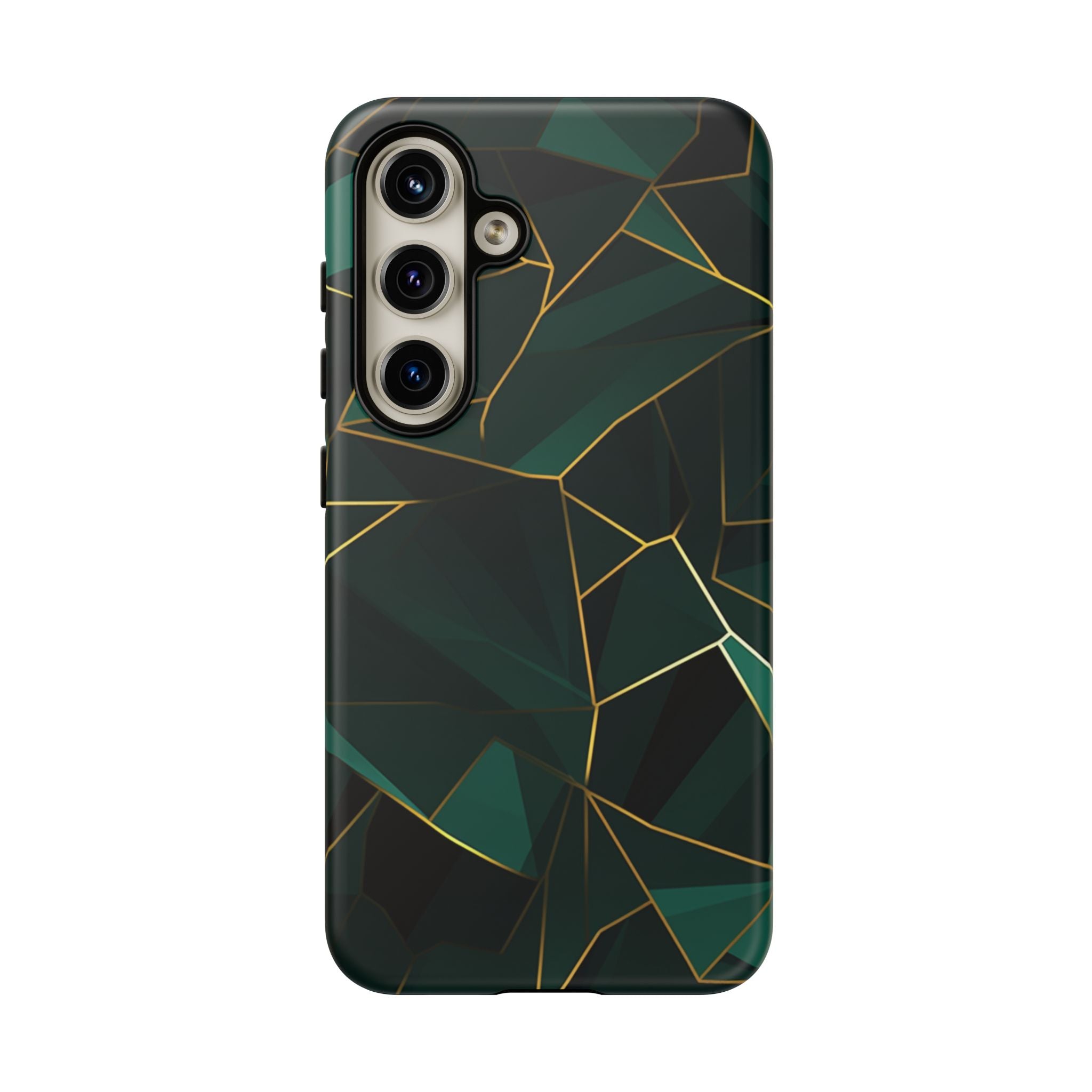 Emerald Veil - Geometric Luxe Phone Case Samsung Galaxy S24 Matte