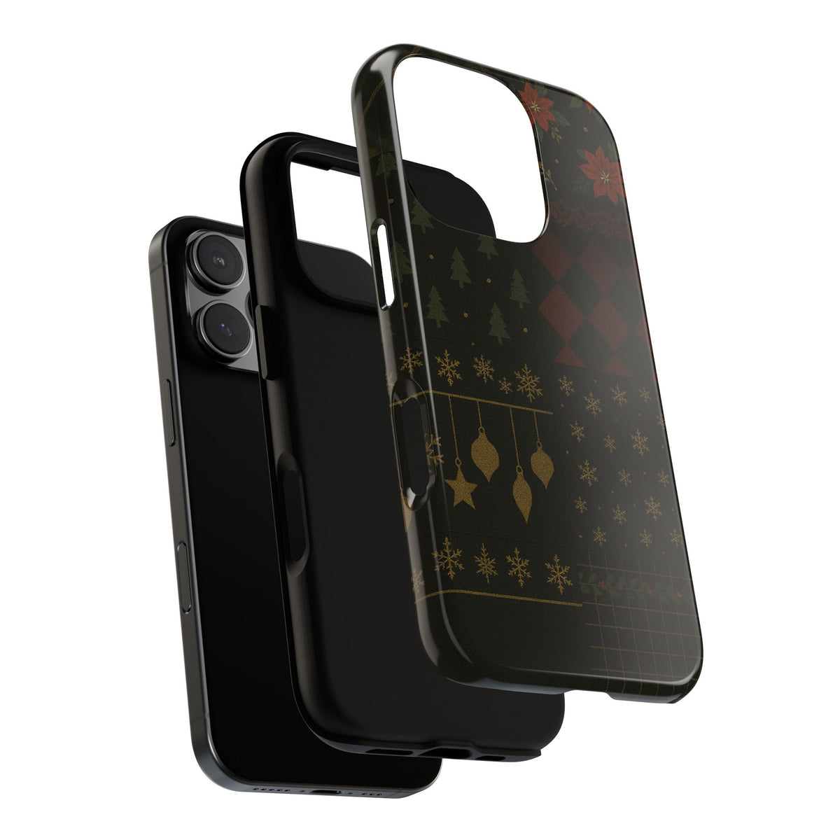 Black Luxury Phone Case for Christmas Festive Season - Tough design