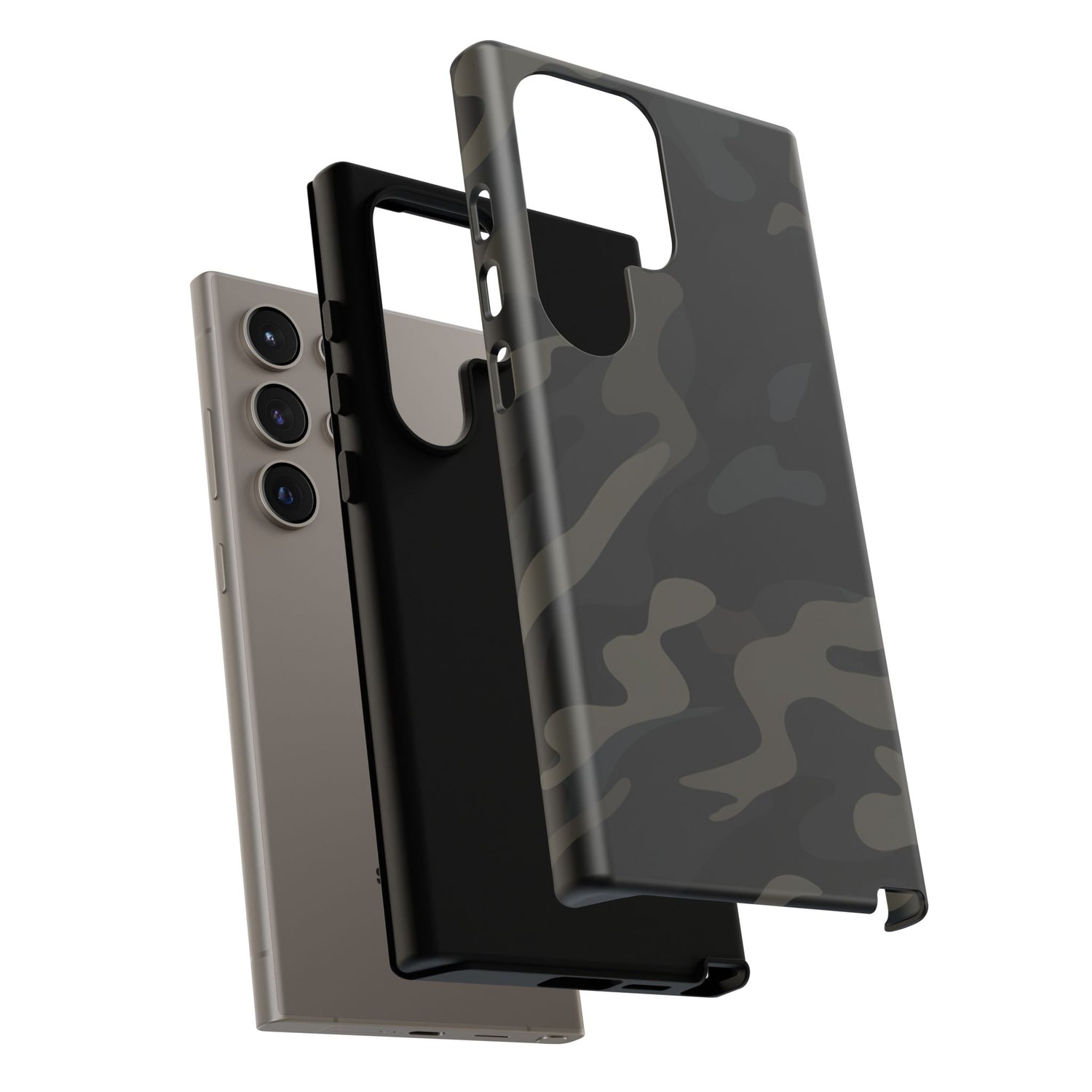 Black Camouflage Phone Case for iPhone, Samsung and Google Pixel