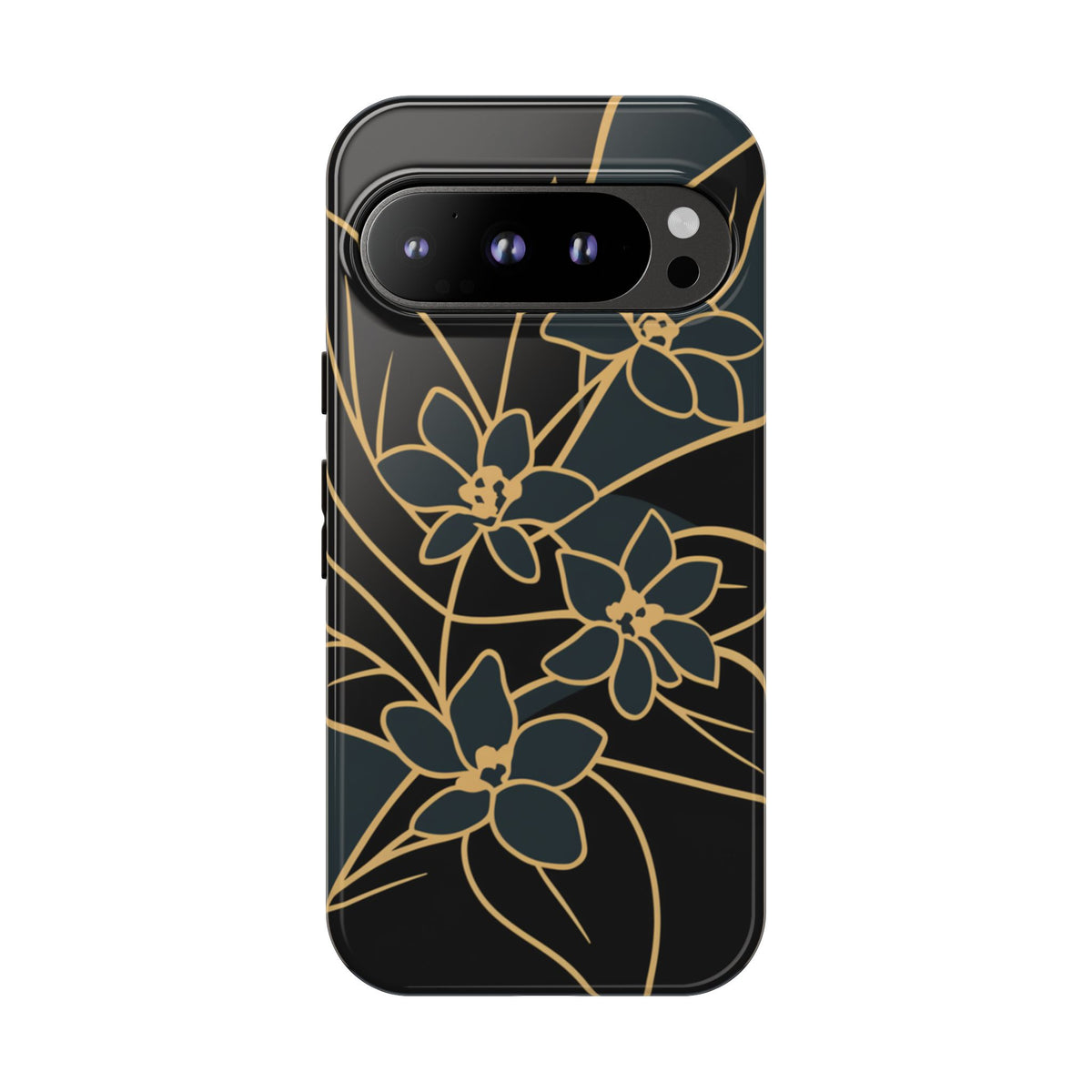 Golden Bloom - Elegant Floral Line Art Phone Case Google Pixel 9 Pro Glossy