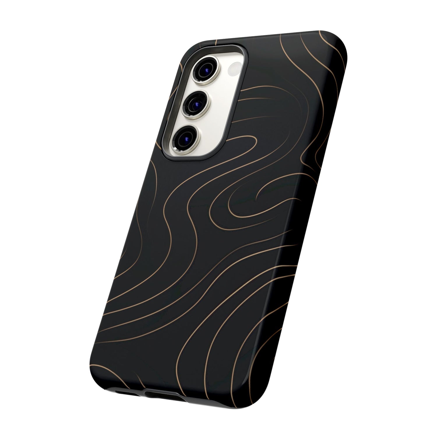 Noir Topograph - Black Minimalist Line Art Phone Case