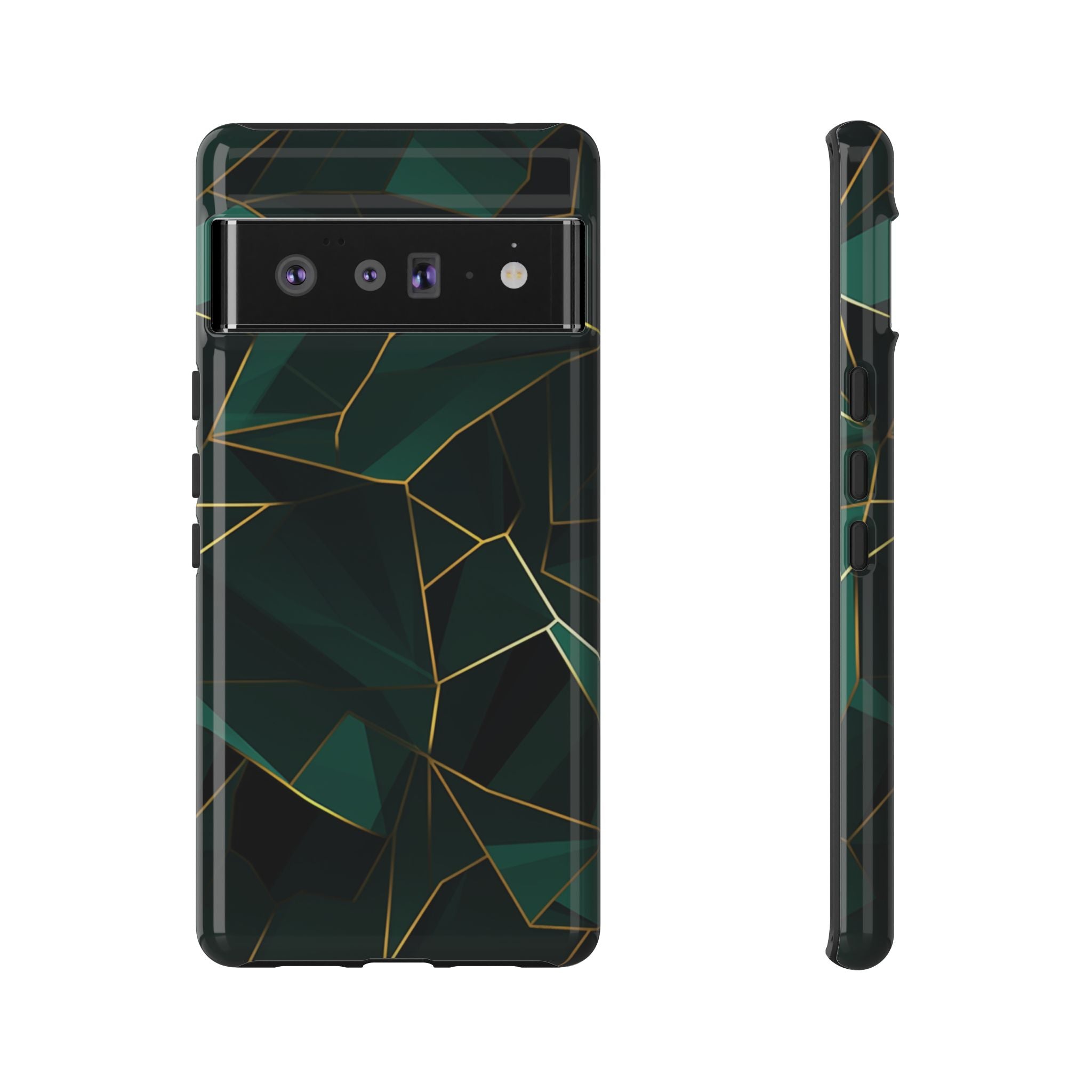 Emerald Veil - Geometric Luxe Phone Case Google Pixel 6 Pro Glossy
