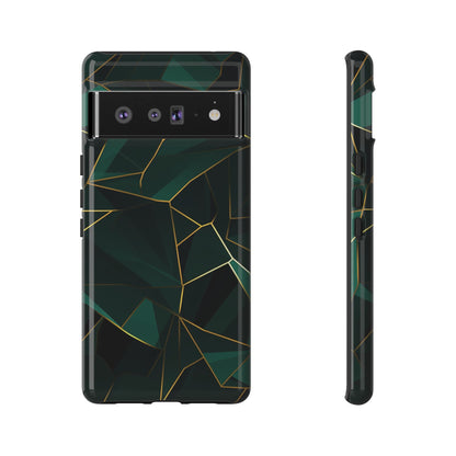 Emerald Veil - Geometric Luxe Phone Case Google Pixel 6 Pro Glossy