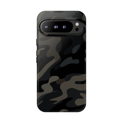 Black Camouflage Phone Case for iPhone, Samsung and Google Pixel Google Pixel 9 Pro XL Glossy