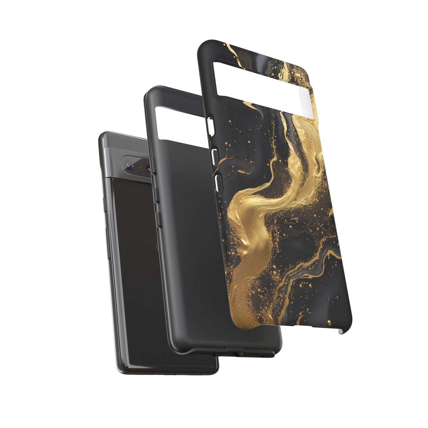 Golden Flow - Black &amp; Gold Marble Luxe Phone Case