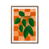 Botanical Harmony: Orange Checkerboard Leaf Art