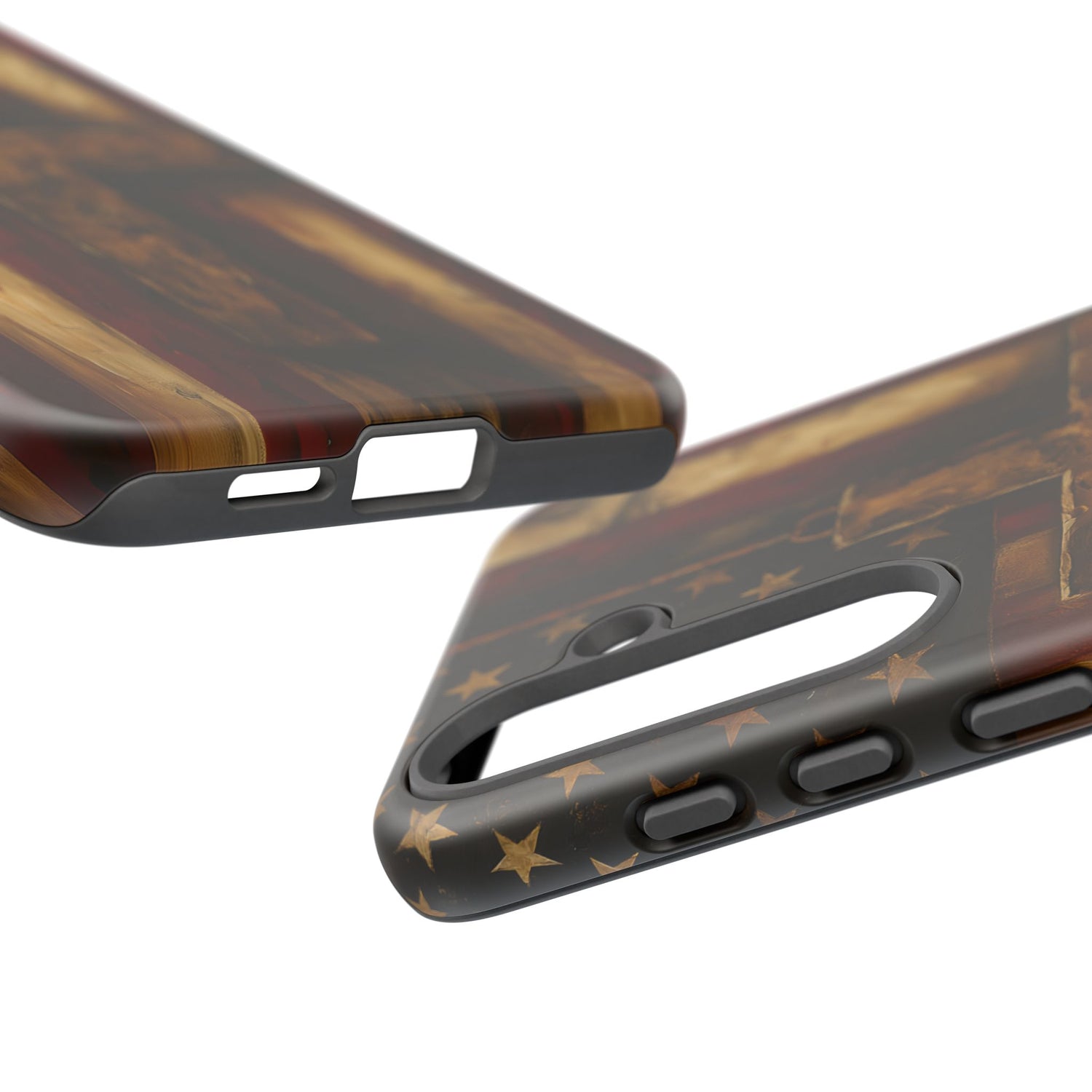 Forged in Faith Phone Case - Rustic Gold Cross &amp; American Flag | Patriotic Christian Case for iPhone, Samsung &amp; Pixel