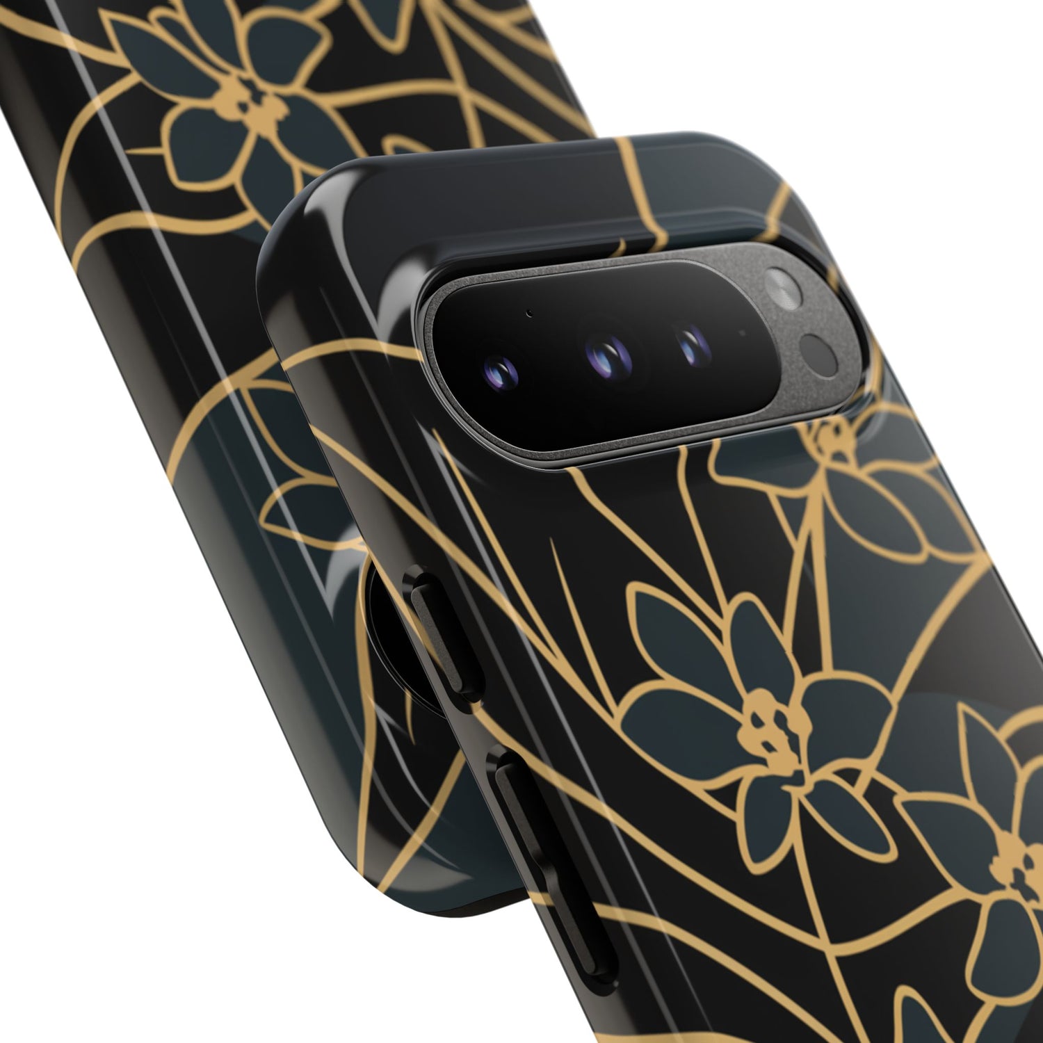 Golden Bloom - Elegant Floral Line Art Phone Case