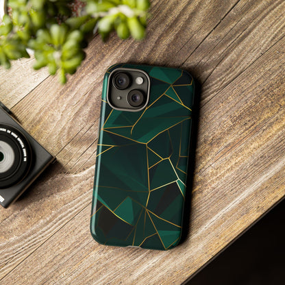 Emerald Veil - Geometric Luxe Phone Case