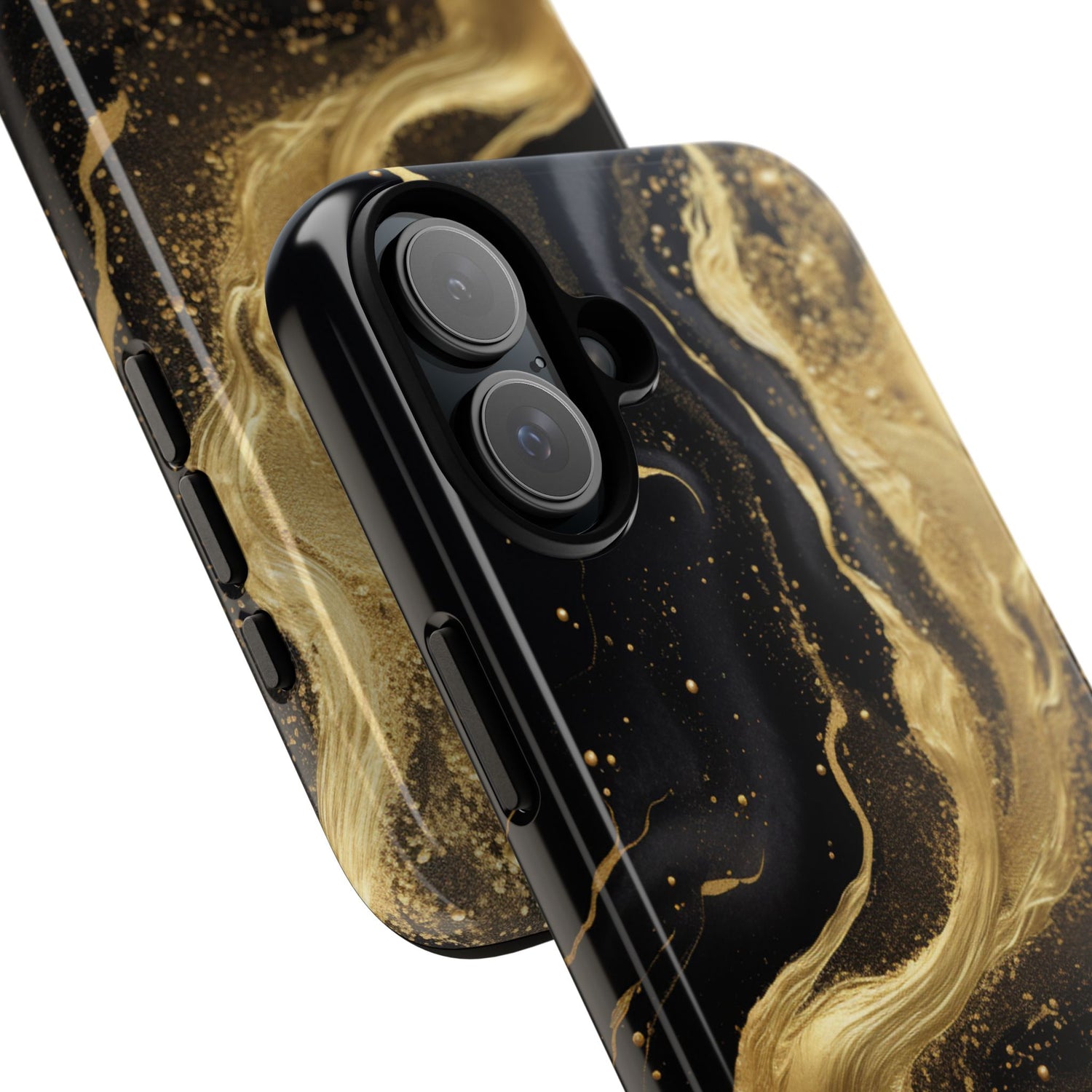 Golden Flow - Black &amp; Gold Marble Luxe Phone Case