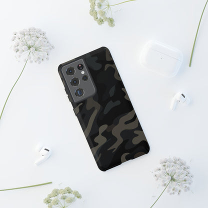 Black Camouflage Phone Case for iPhone, Samsung and Google Pixel