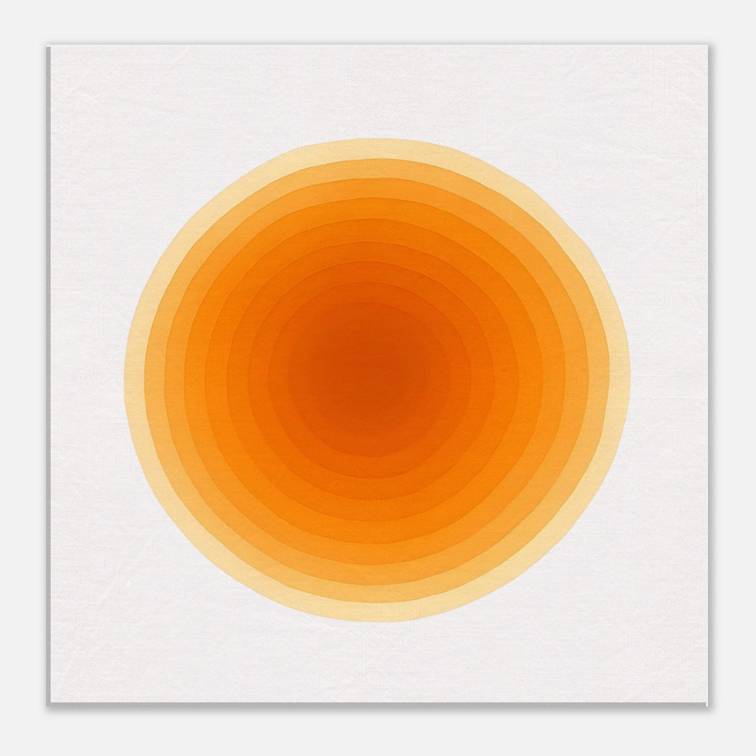 Solar Bloom - Radiant Orange Canvas - Abstract Watercolor Spiral Art Print - Slim Canvas - Wall Art 50x50 cm 20x20″