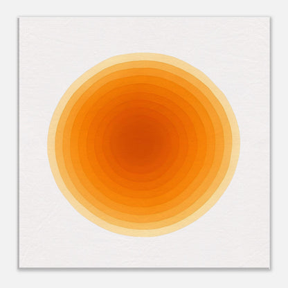 Solar Bloom - Radiant Orange Canvas - Abstract Watercolor Spiral Art Print - Slim Canvas - Wall Art 50x50 cm 20x20″