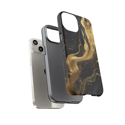 Golden Flow - Black &amp; Gold Marble Luxe Phone Case