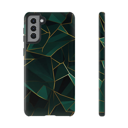 Emerald Veil - Geometric Luxe Phone Case Samsung Galaxy S21 Plus Glossy