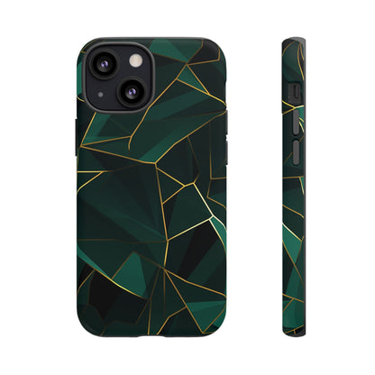 Emerald Veil - Geometric Luxe Phone Case iPhone 13 Mini Matte