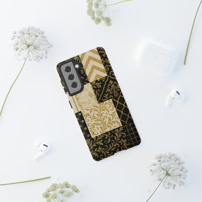 Phone Case, Luxury Black and Gold Festive Design for Christmas Gift, Holiday Decor, Tough Cases, Winter Celebration, Elegant iPhone Cover