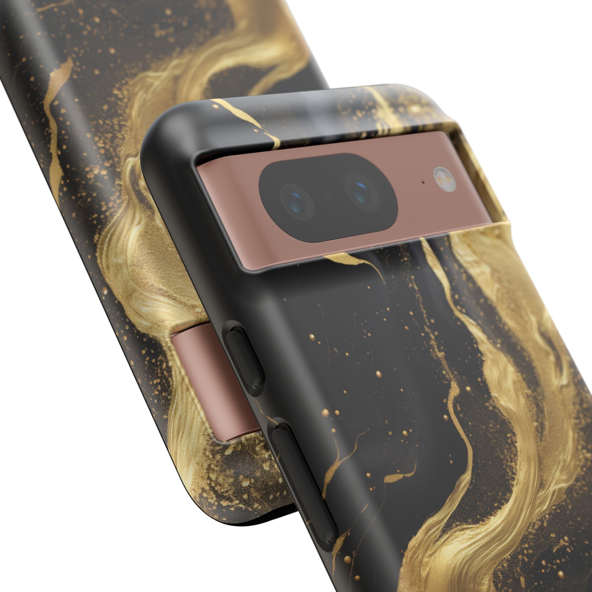 Golden Flow - Black &amp; Gold Marble Luxe Phone Case