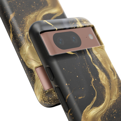 Golden Flow - Black &amp; Gold Marble Luxe Phone Case