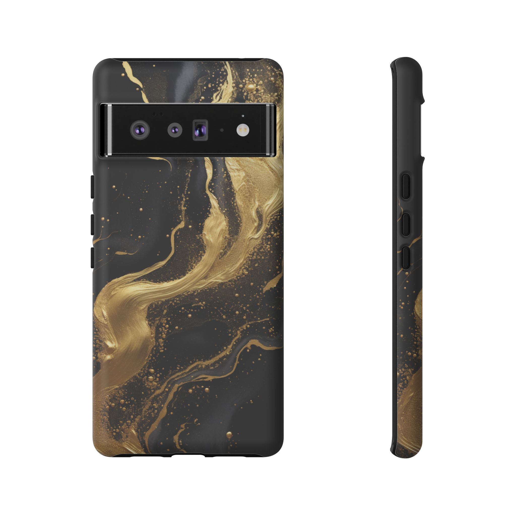 Golden Flow - Black &amp; Gold Marble Luxe Phone Case Google Pixel 6 Pro Matte
