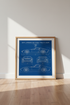 Lamborghini Miura Blueprint Wall Art | Blue Technical Poster, Garage Decor