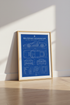 Ferrari Testarossa Blueprint Wall Art | Retro Garage Decor | Automotive Poster