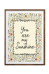 You Are My Sunshine: Wildflower Typography Nursery Print